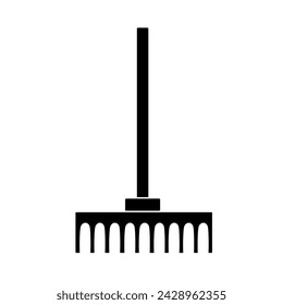 Garden rake icon isolated on white background. Vector illustration.