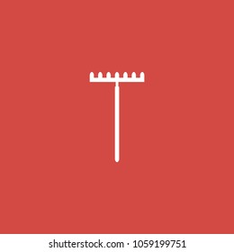 garden rake icon. sign design. red background
