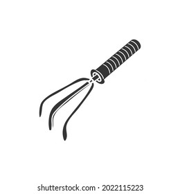 Garden Rake Icon Silhouette Illustration. Tool Gardening Vector Graphic Pictogram Symbol Clip Art. Doodle Sketch Black Sign.