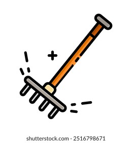 Garden rake icon vector illustration