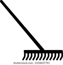 Garden rake icon vector isolated on white background