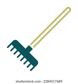 Garden rake isolated vector icon. Graph symbol for agriculture, garden and plants web site and apps design, logo, app, UI