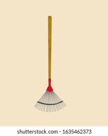 Garden rake for leaves. Isolated.