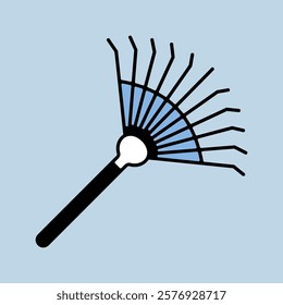 Garden rake for loosening the ground and collecting leaves vector icon. Graph symbol for agriculture, garden and plants web site and apps design, logo, app, UI