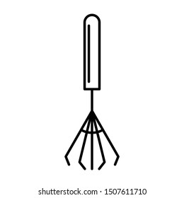 Garden Rake scrape together horticultural vector icon