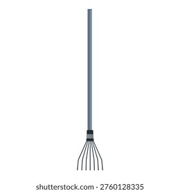 Garden rake simplifying leaf collection with its long handle and metal teeth