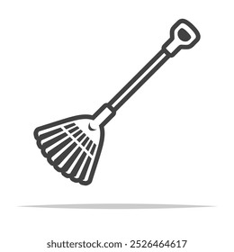 Garden rake tool icon transparet vector isolated