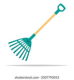 Garden rake tool vector isolated illustration