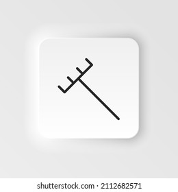 Garden, rake vector icon. Element of design tool for mobile concept and web apps vector. Thin neumorphic style vector icon for website design