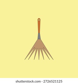 Ilustração de vetor de ancinho de jardim. Cultivador moído