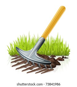 garden rake vector illustration isolated on white background