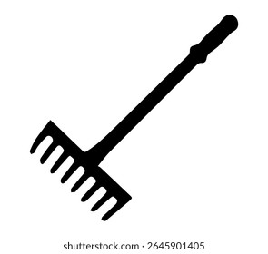 Garden Rake. Vector image. White background.