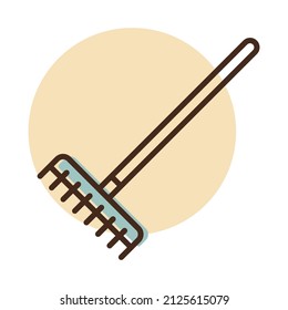 Garden rake vector isolated icon. Graph symbol for agriculture, garden and plants web site and apps design, logo, app, UI