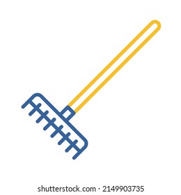 Garden rake vector isolated icon. Graph symbol for agriculture, garden and plants web site and apps design, logo, app, UI