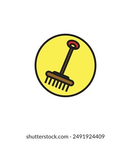 garden rake vector type icon