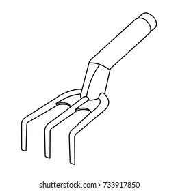 garden rakes, small icon on a white background, icon, line, tool
