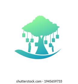 Vector de diseño de logotipo de lectura de jardín