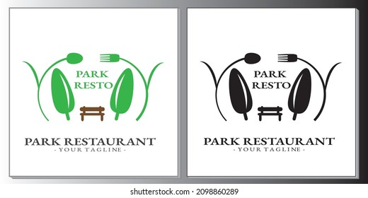 garden resto colourfull logo template 
