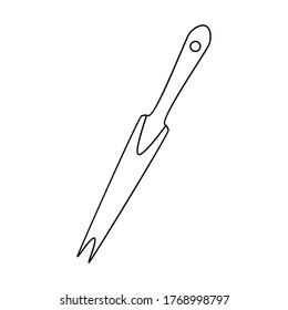 Garden root remover. Hand drawn vector illustration, isolated on a white background.