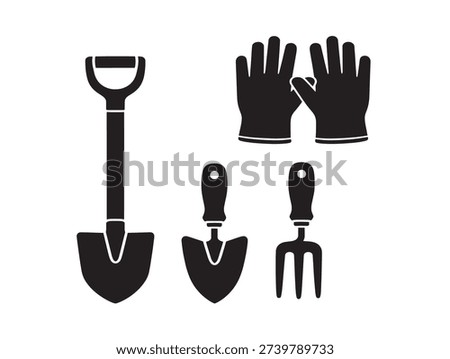 Garden root set with refined outline illustration