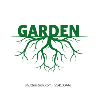 Garden and Roots. Vector Illustration.