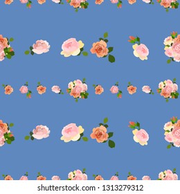 Garden roses seamless pattern vector
