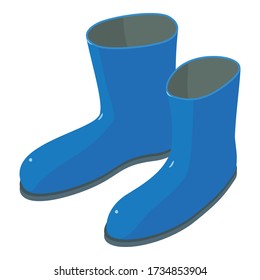 Garden rubber boots icon. Isometric of garden rubber boots vector icon for web design isolated on white background