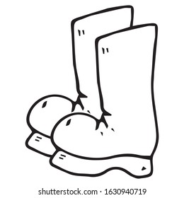 Garden rubber boots. Vector illustration of rubber boots.