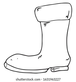 Garden rubber boots. Vector illustration of rubber boots. Spring rubber boots for gardening.