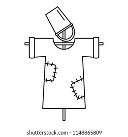Garden scarecrow icon. Outline garden scarecrow vector icon for web design isolated on white background