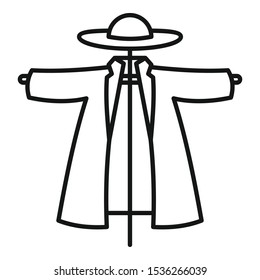 Garden scarecrow icon. Outline garden scarecrow vector icon for web design isolated on white background