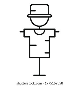 Garden scarecrow icon. Outline garden scarecrow vector icon for web design isolated on white background