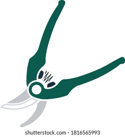 Garden Scissors Icon. Flat Color Design. Vector Illustration.