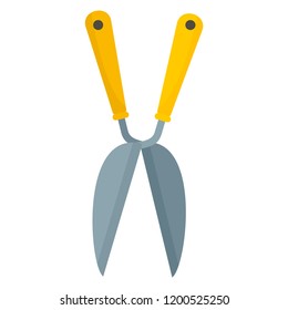 Garden scissors icon. Flat illustration of garden scissors vector icon for web design