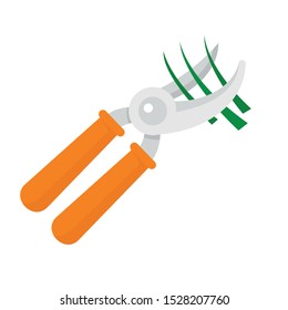 Garden scissors icon. Flat illustration of garden scissors vector icon for web design