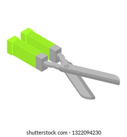 Garden scissors icon. Isometric of garden scissors vector icon for web design isolated on white background