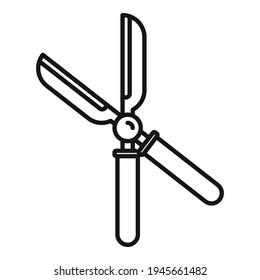 Garden scissors icon. Outline garden scissors vector icon for web design isolated on white background