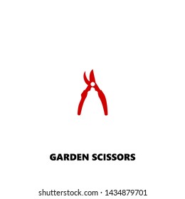 garden scissors icon. garden scissors vector design. sign design. red color