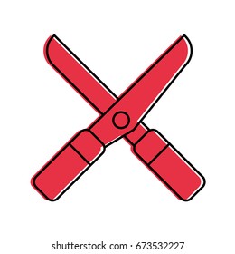 Garden scissors isolated icon