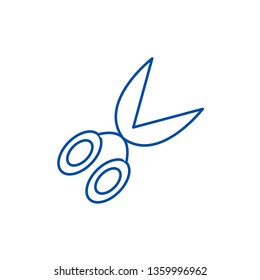 Garden scissors  line icon concept. Garden scissors  flat  vector symbol, sign, outline illustration.