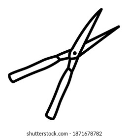 diseño de ilustración vectorial de línea de tijeras de jardín