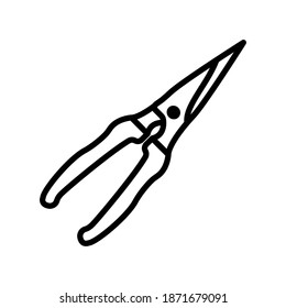 diseño de ilustración vectorial de línea de tijeras de jardín
