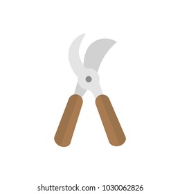 Garden scissors. Garden shear icon in flat style isolated vector illustration on white transparent background