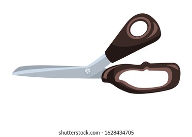Garden scissors for trimming isolated on white. Florist tool for flower composition creation. Big cutter. Shears for gardening, hobby or hairstyle company flat design element. Vector illustration