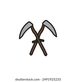 garden scythe vector type icon