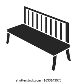 Garden seat vector icon.Black.simple vector icon isolated on white background garden seat .