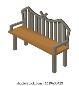 Garden seat vector icon.Cartoon vector icon isolated on white background garden seat .