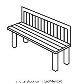 Garden seat vector icon.Outline.line vector icon isolated on white background garden seat .
