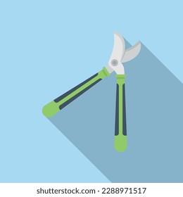 Garden secateur icon flat vector. Shears pruning. Work blade