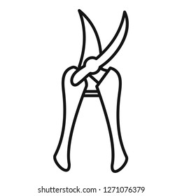 Garden secateurs icon. Outline garden secateurs vector icon for web design isolated on white background